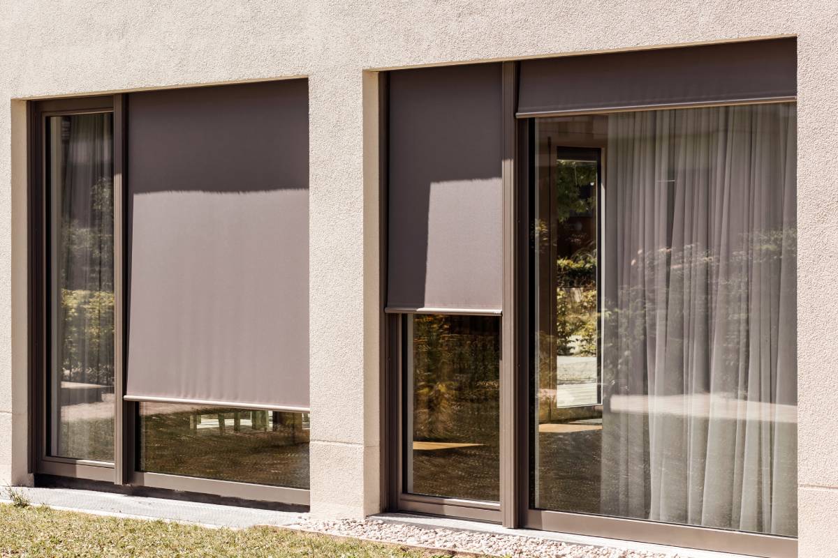 Outdoor solar shades for windows blocking sunlight in a home near Helena, MT